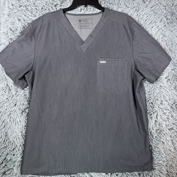 FIGS Other - Figs Adult Shirt Extra Large Grey Leon Three Pocket Scrub Top Pullover Tee Mens